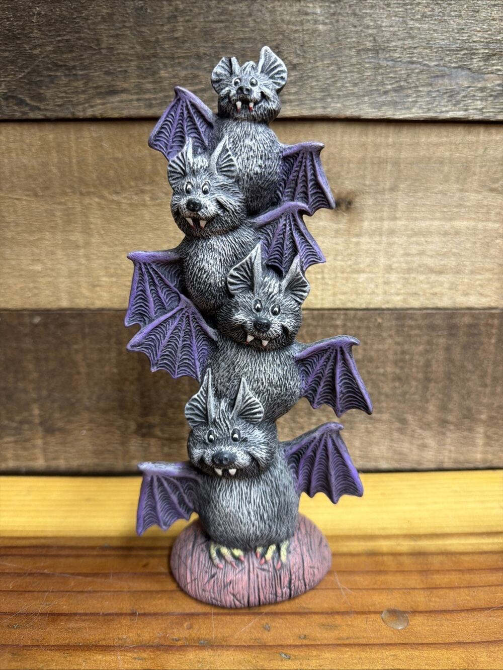 Ceramic Hand painted Stacked Bats 8” Tall -chip